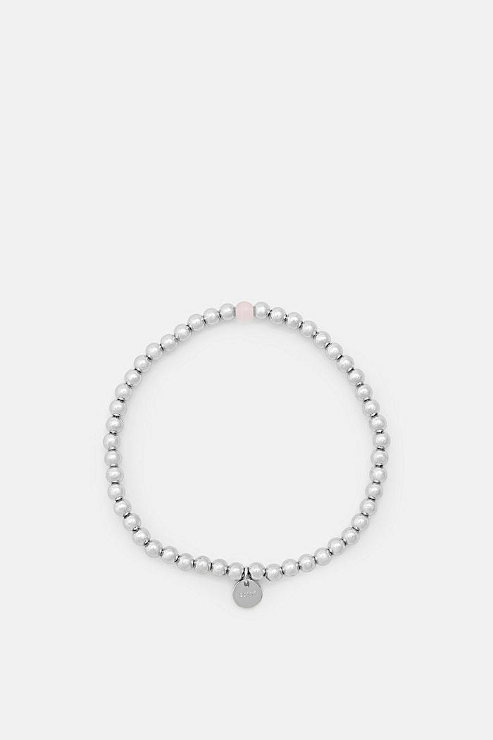 Bracelet argenté animé de perles, SILVER, detail image number 0