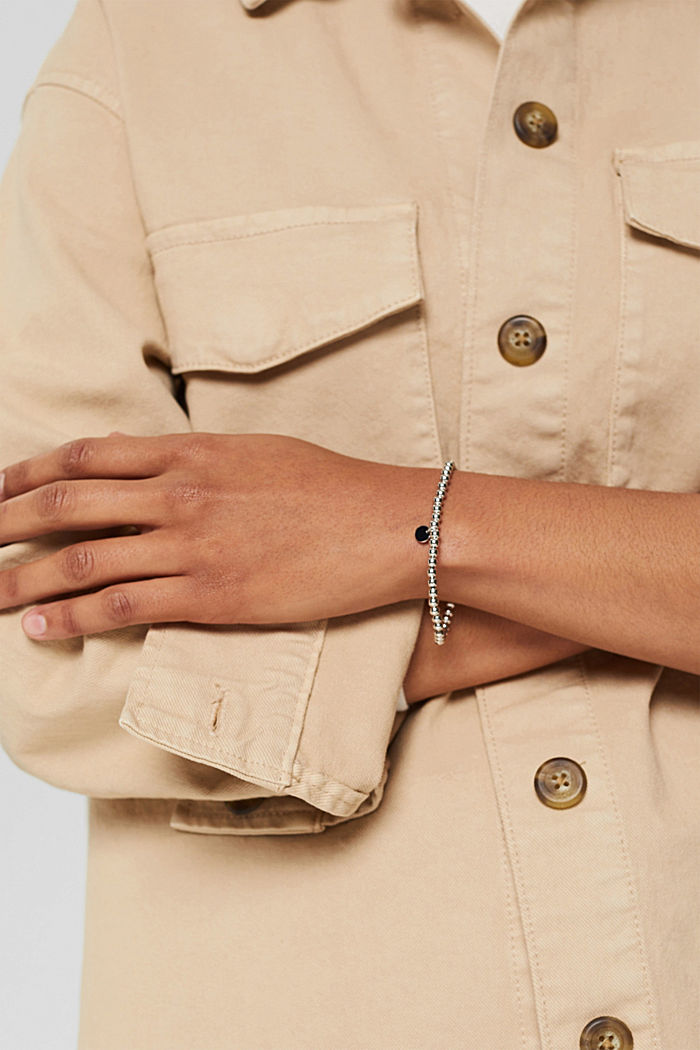 Bracelet argenté animé de perles, SILVER, detail image number 2