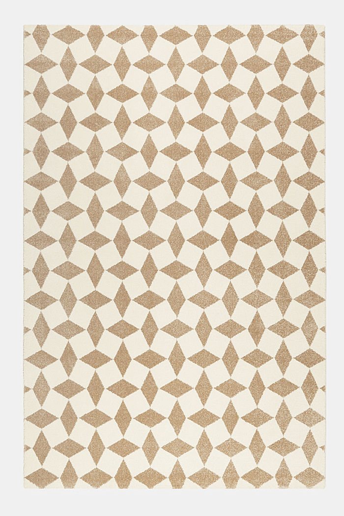 Web-Teppich mit geometrischem Muster, BEIGE, detail image number 1