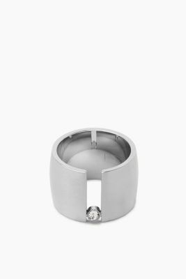 Esprit - Wide ring with a zirconia stone at our Online Shop