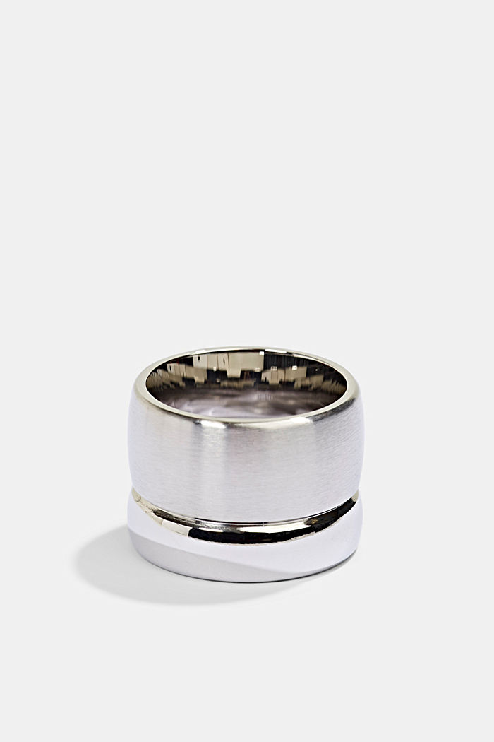 Efektowny pierścionek ze stali szlachetnej, SILVER, detail image number 0