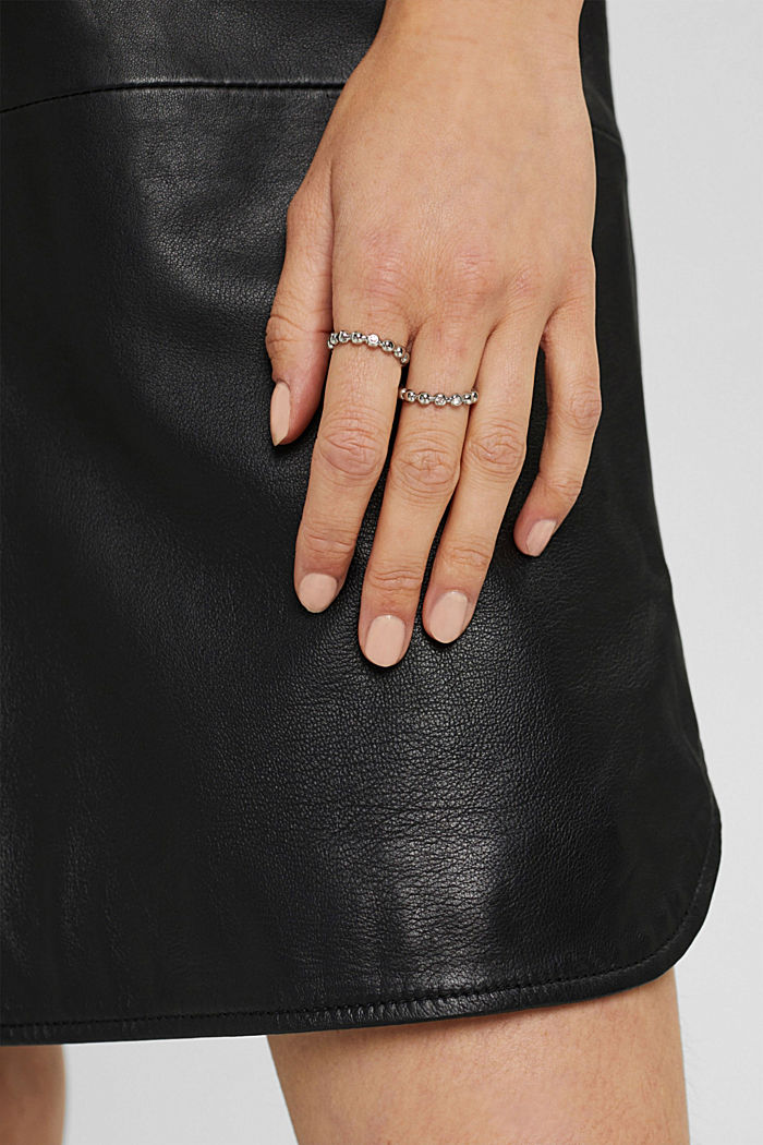 Dwa pierścionki ze stali szlachetnej z cyrkoniami, SILVER, detail image number 2