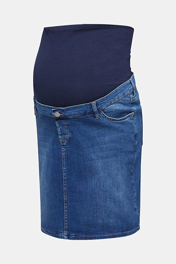 Spódnica z elastycznego dżinsu z panelem