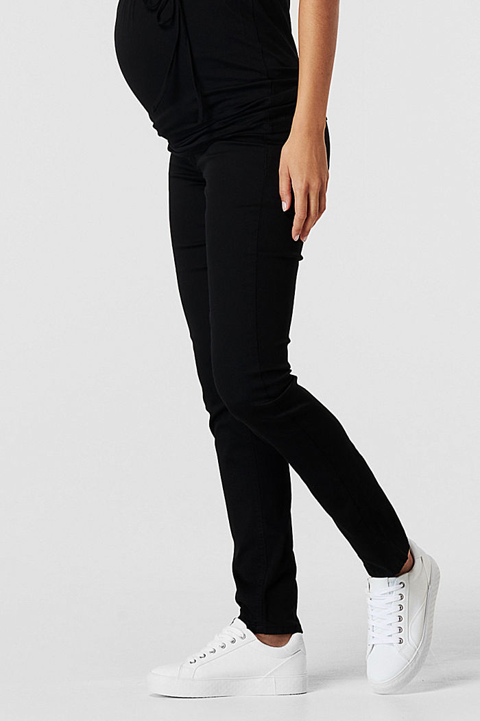 Stretch trousers with an over-bump waistband, BLACK, detail image number 4