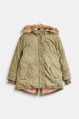 esprit faux fur hood contrast detail parka