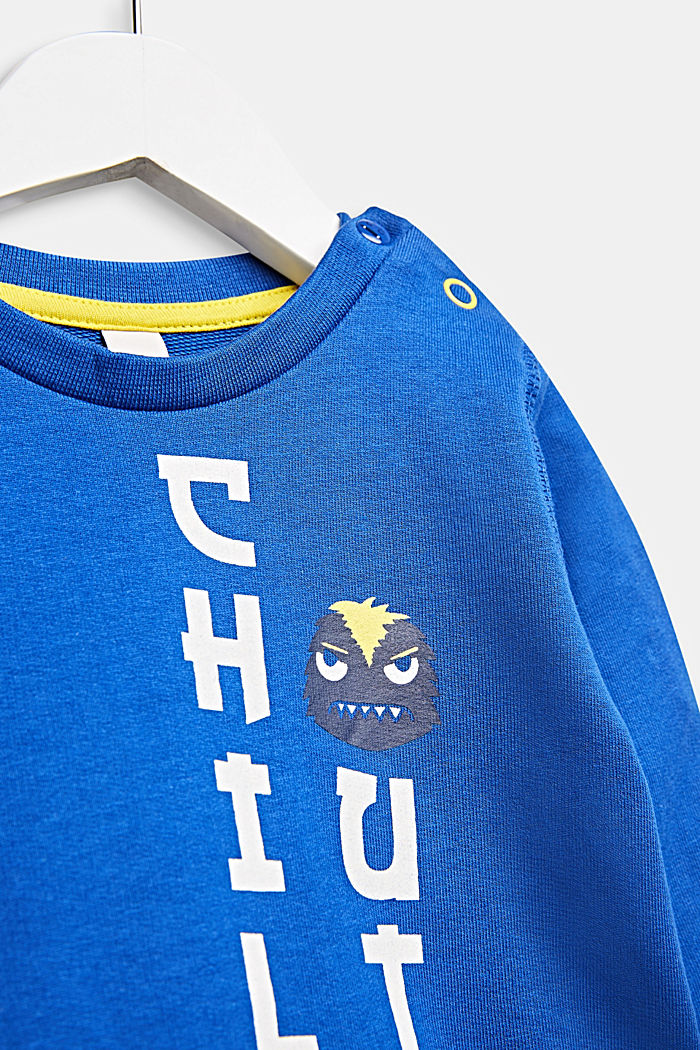 Statement-Sweatshirt aus 100% Baumwolle, INFINITY BLUE, detail image number 2