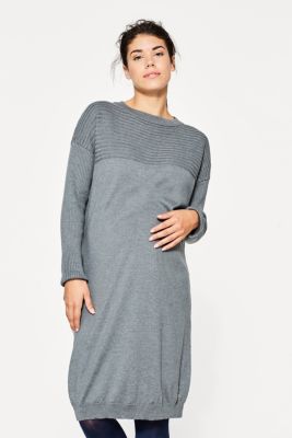 Esprit - Fine knit dress with ribbed details at our Online Shop