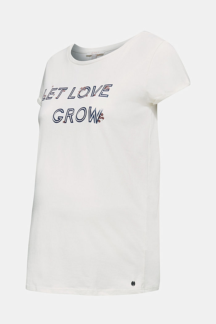 Shirt mit Frontprint, 100% Baumwolle, OFF WHITE, overview